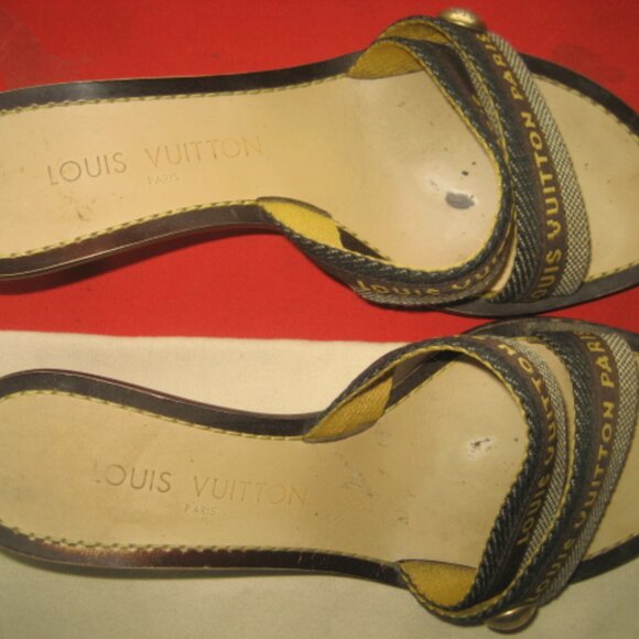 Women's LOUIS VUITTON Open Toe kitten heel slip on shoes EUR 36, US 5 - Picture 5 of 11